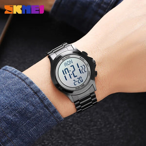 Skmei - 2271 - Digital Dual Time Men's Stainless Steel Watch - black image 1