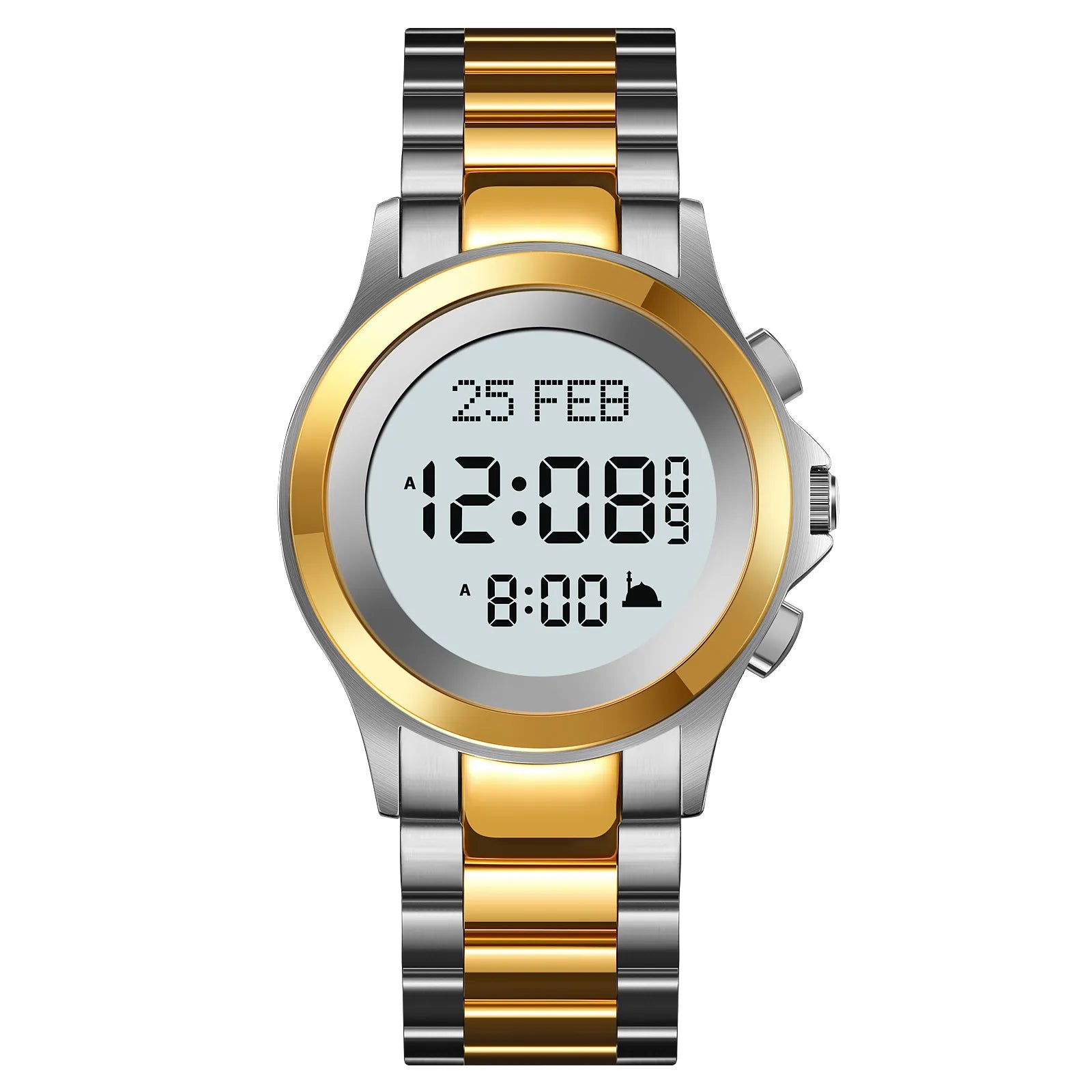 SKMEI - 2270 - Qibla Azan Time Reminder Prayer Watch - gold/silver image 0
