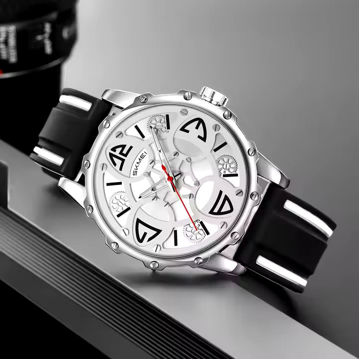 SKMEI 9342 Racing Analog Quartz Sports Watch - Black image 2