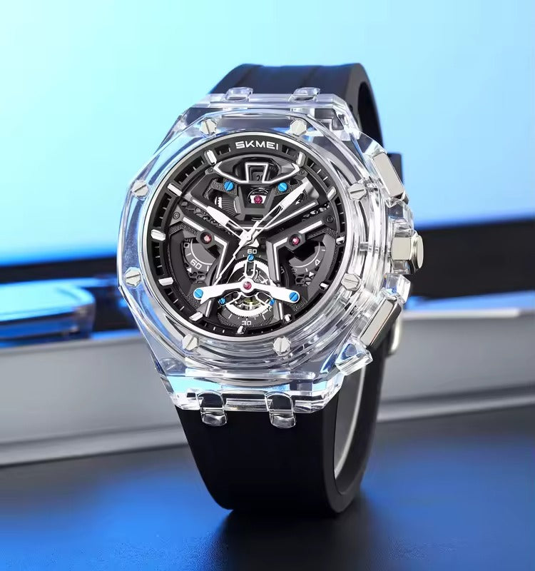 SKMEI - 2426 - Aggressive Sporty Chronograph Watch - white/black image 1