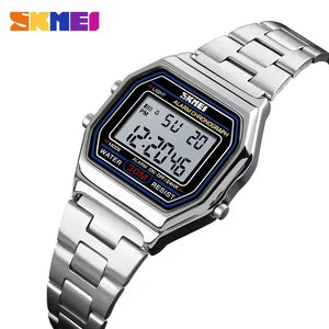 SKMEI 1415 Women Classic Digital Retro Watch - silver