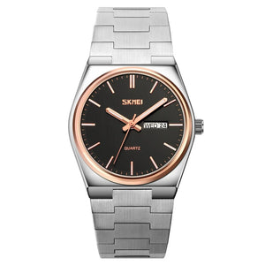 SKMEI - 9288 - Business Class Luxury Watch - Silver/Rosegold-Black image 3