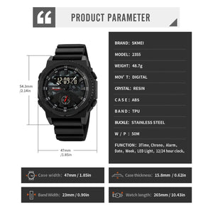 SKMEI - 2355 - Tactical Sports Digital Watch - Black image 6