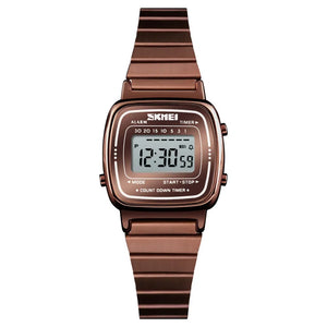 Skmei - 1901 - Women Minimal Square Watch - Coffee Steel image 0