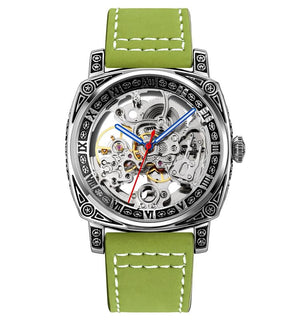 SKMEI - 9271 - Premium Automatic Skeleton Watch - green image 0