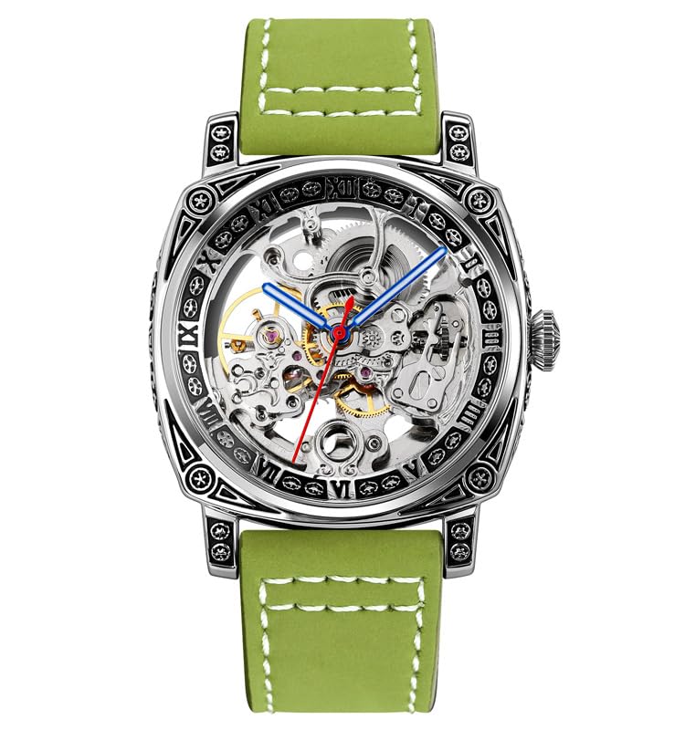 SKMEI - 9271 - Premium Automatic Skeleton Watch - green image 0