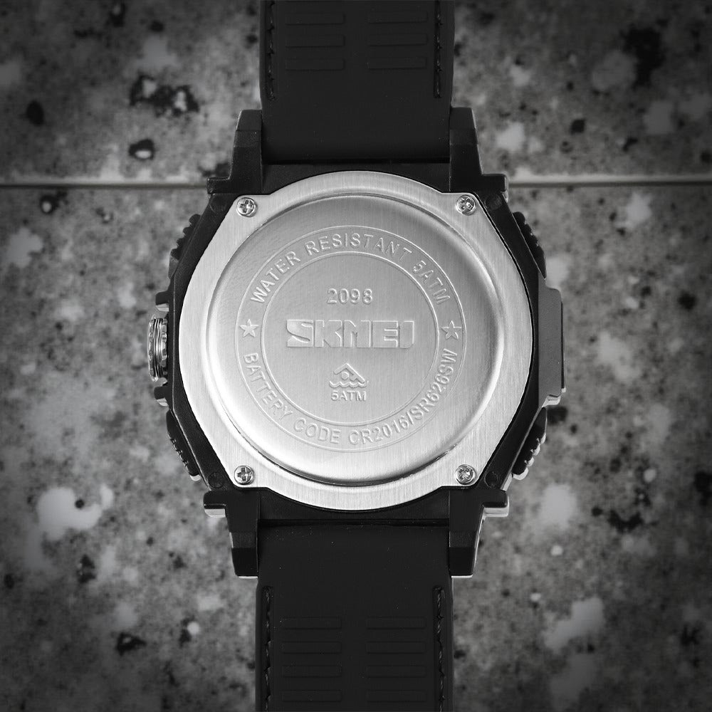 SKMEI - 2098 - Digital Dial Silica Gel Strap Watch for Men - black-black image 2