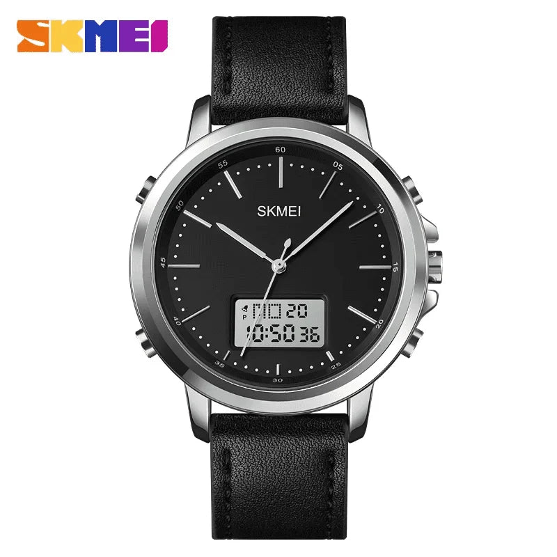 Skmei - 1652 (Strap) - Multifunctional Waterproof - Silver/White-Leather image 1