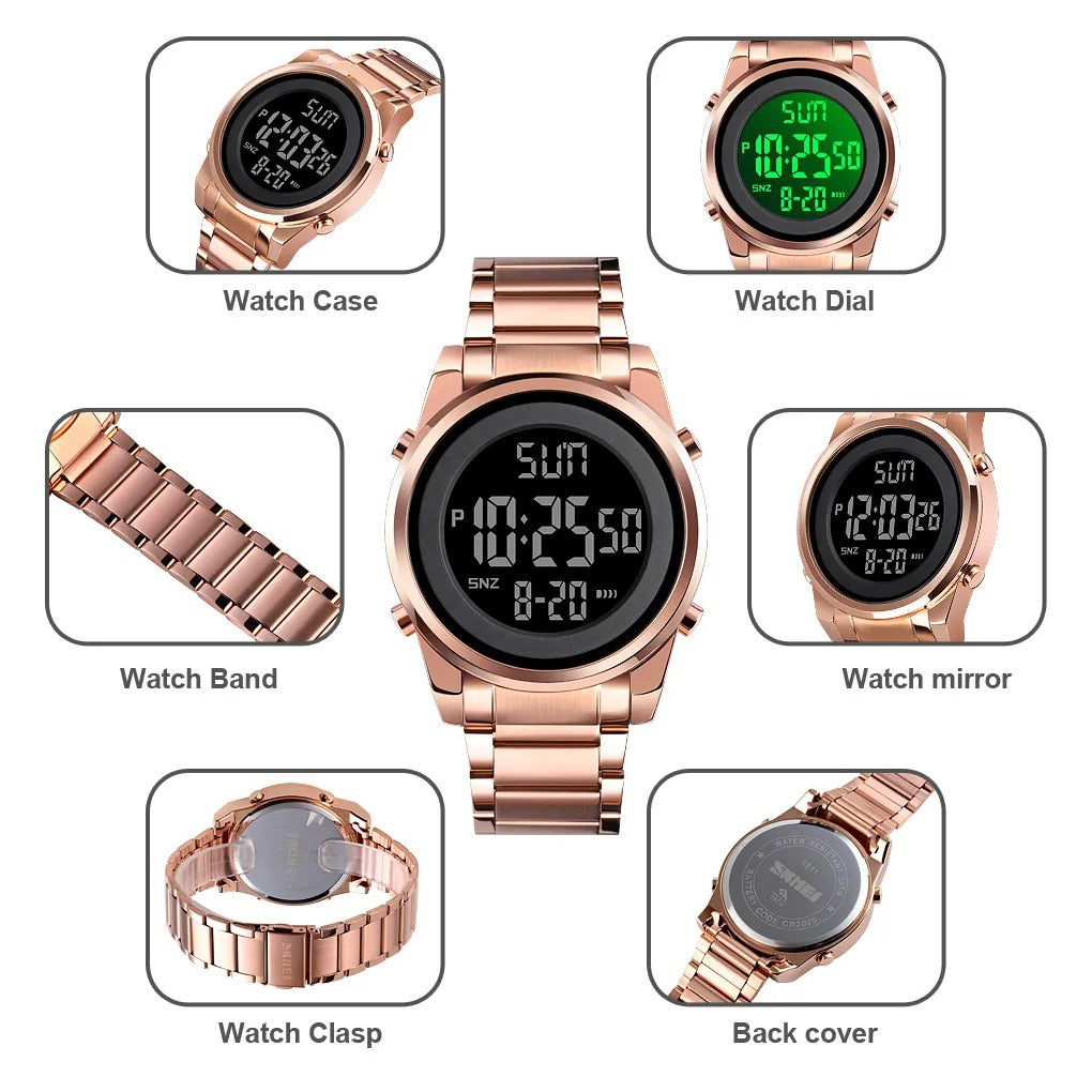 Skmei - 1611 - Advanced Digital Functions Watch - rose gold image 1