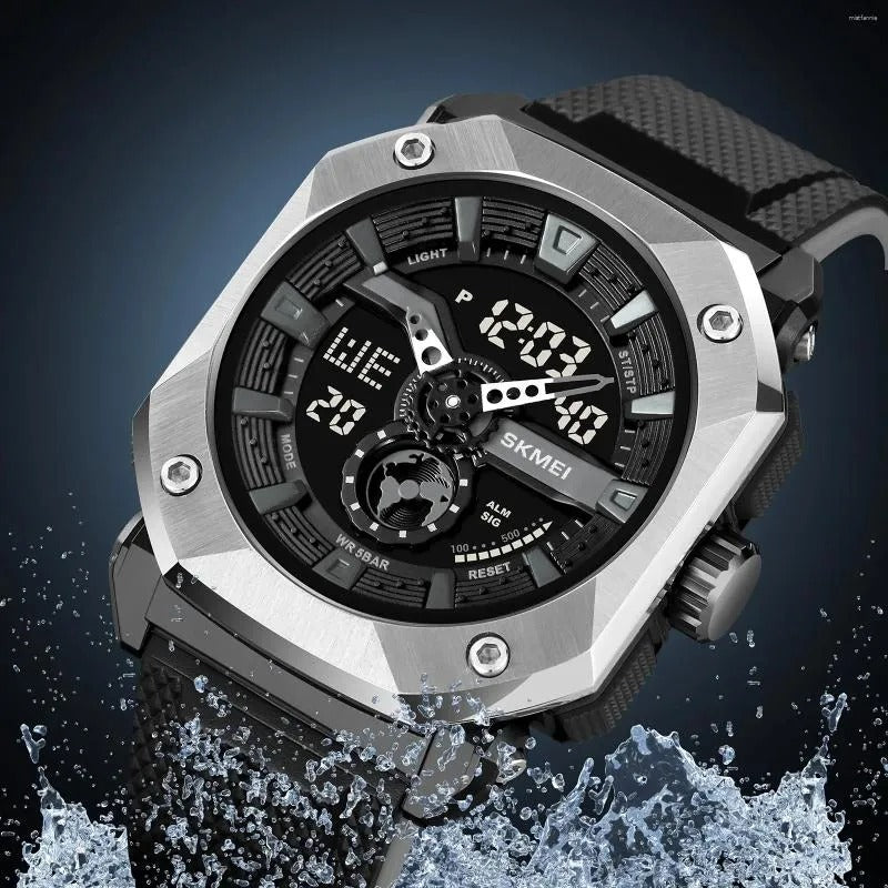 SKMEI - 2272 - Rugged Luxury Sports Watch - Silver/Black image 1