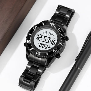 SKMEI - 2141 - Qibla Azan Time Reminder Prayer Watch - black image 1