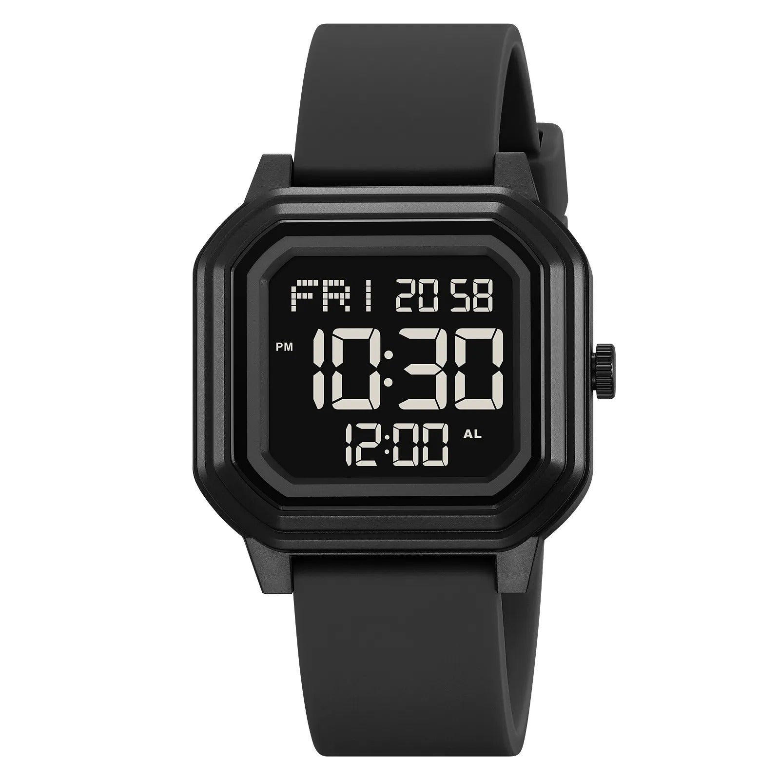 Skmei - 2558 - Minimal Time Digital Watch - Black/Black image 0