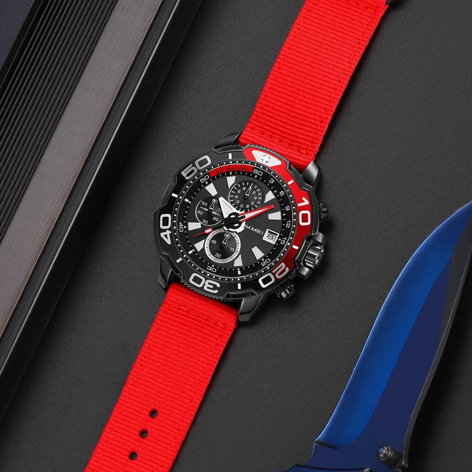 Skmei - 9381 - Men’s Sports Chronograph Watch - Red image 3