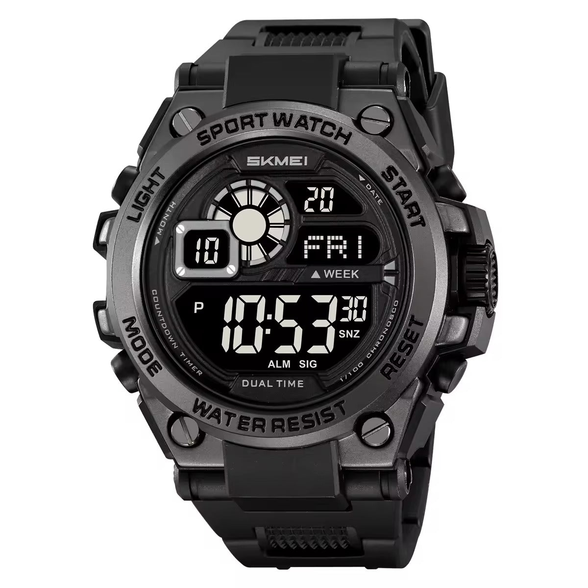 SKMEI 2318 Rugged Digital Sport Watch - black/black image 0