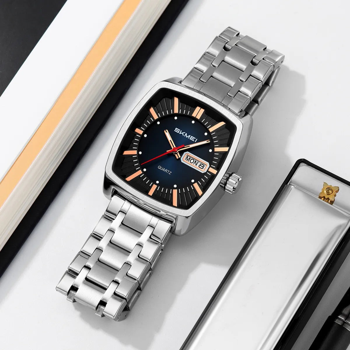 SKMEI - 9354 - Business Analog Quartz Watch - Blue image 3