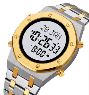 SKMEI - 2043 - Qibla Azan Time Reminder Prayer Watch - silver/gold-white image 0