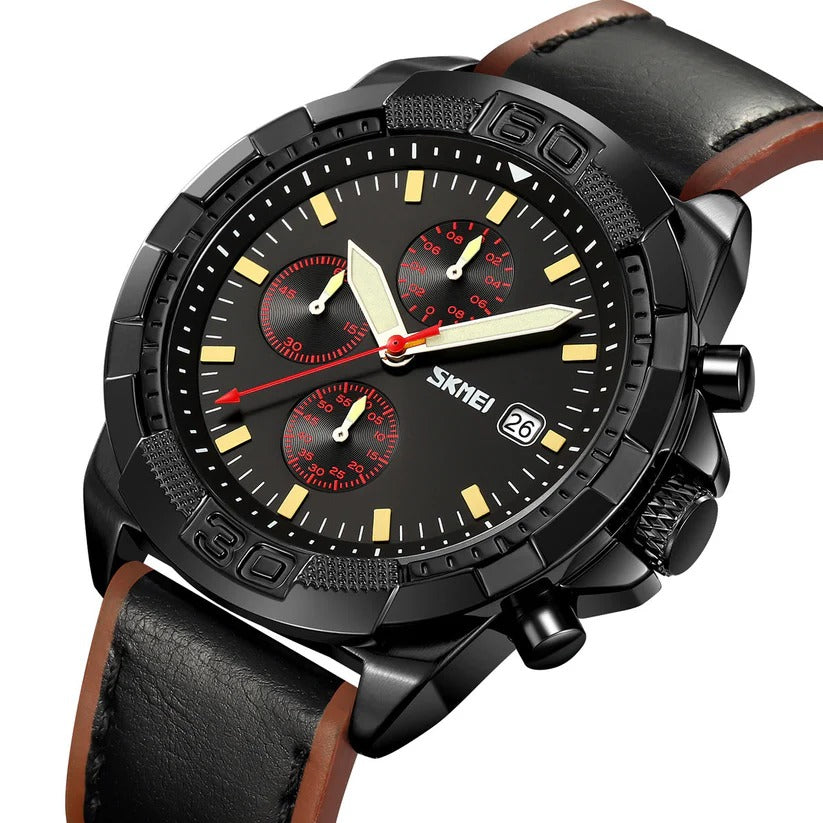 SKMEI - 9347 - Chronograph High Quality Luxury Watch - Black/Black image 0