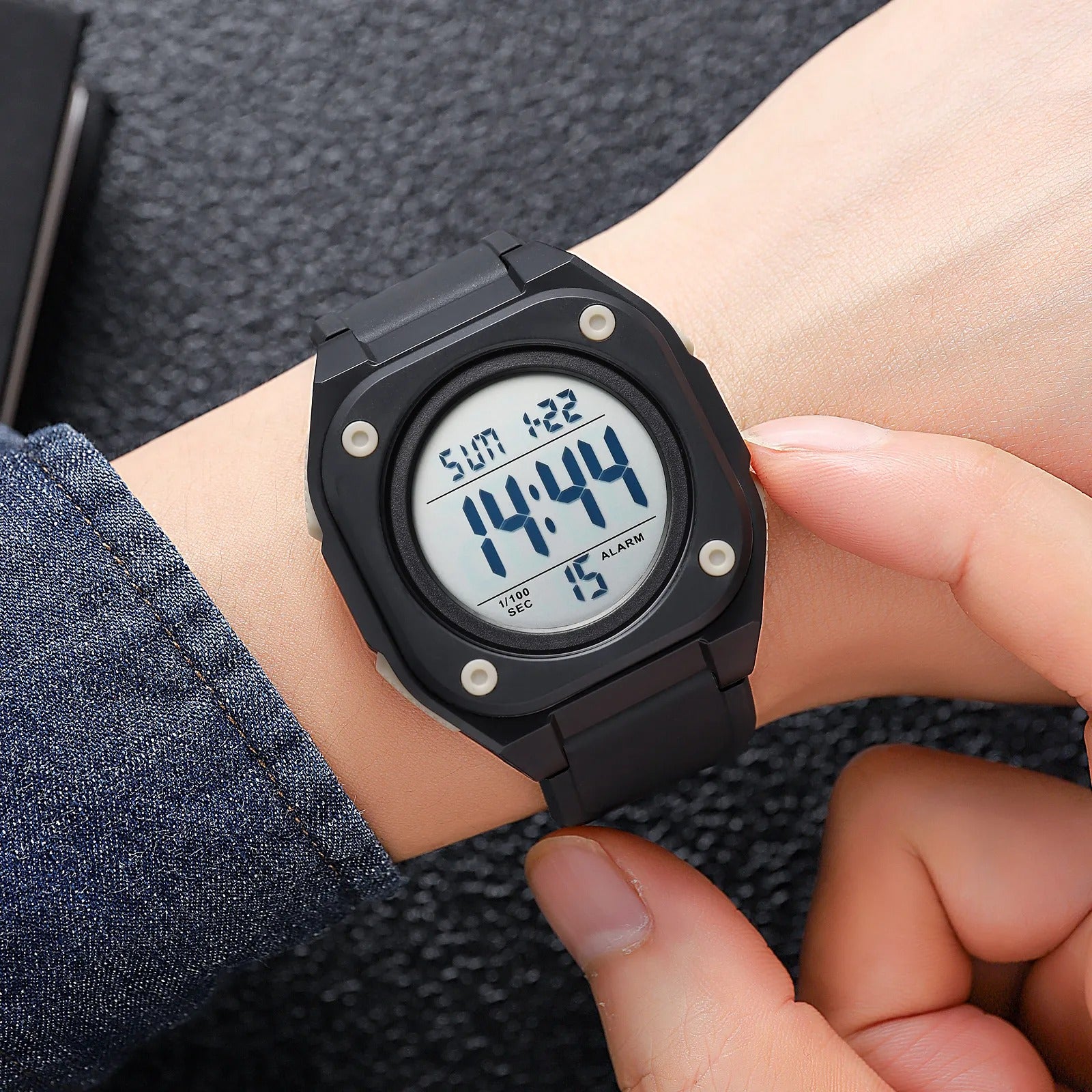 Skmei - 2160 - Smart Digital Functions Watch - black/apricot image 2