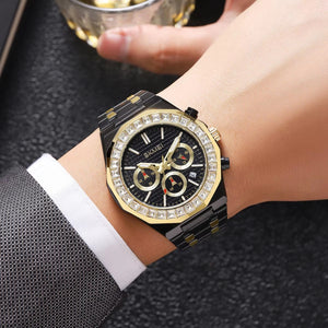 SKMEI - 2380 - High Quality Luxury Watch - Black/Gold image 3
