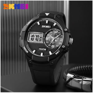 SKMEI - 1761 - Analog Digital Sports LED Stopwatch - black/white image 1