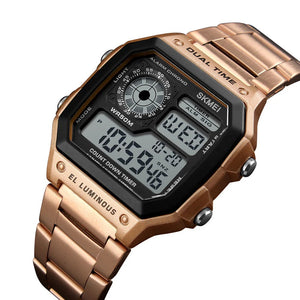 Skmei - 1335 - Digital Sports Countdown Waterproof Watch - RoseGold image 3