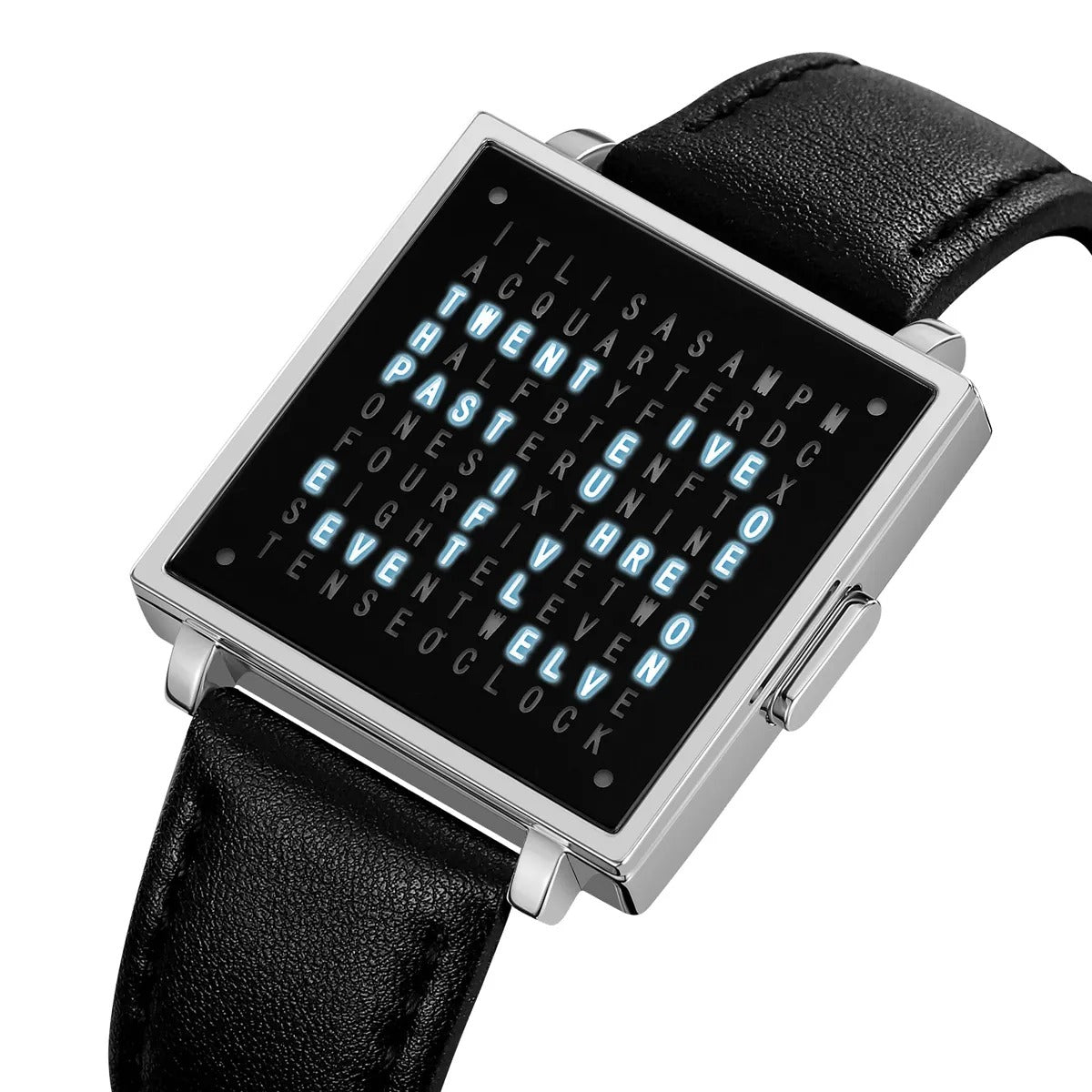 Skmei - 2388 - Luxury Word Dial Watch - Silver/Leather image 0