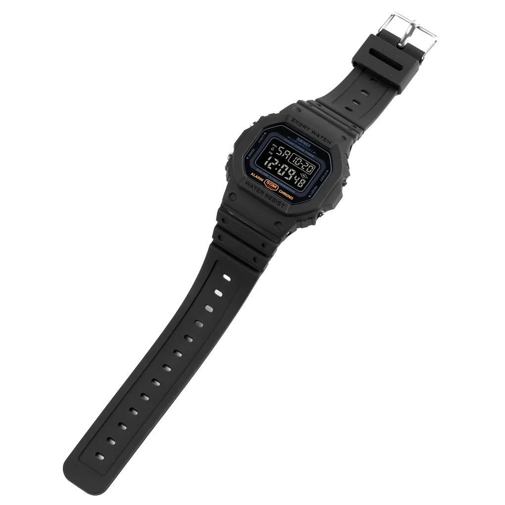 SKMEI - 1628 - Classic Digital Sports Watch - Black/Black image 2