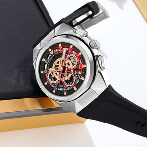 SKMEI - 9377 - Sporty Multi-Function Quartz Watch - silver/black image 1