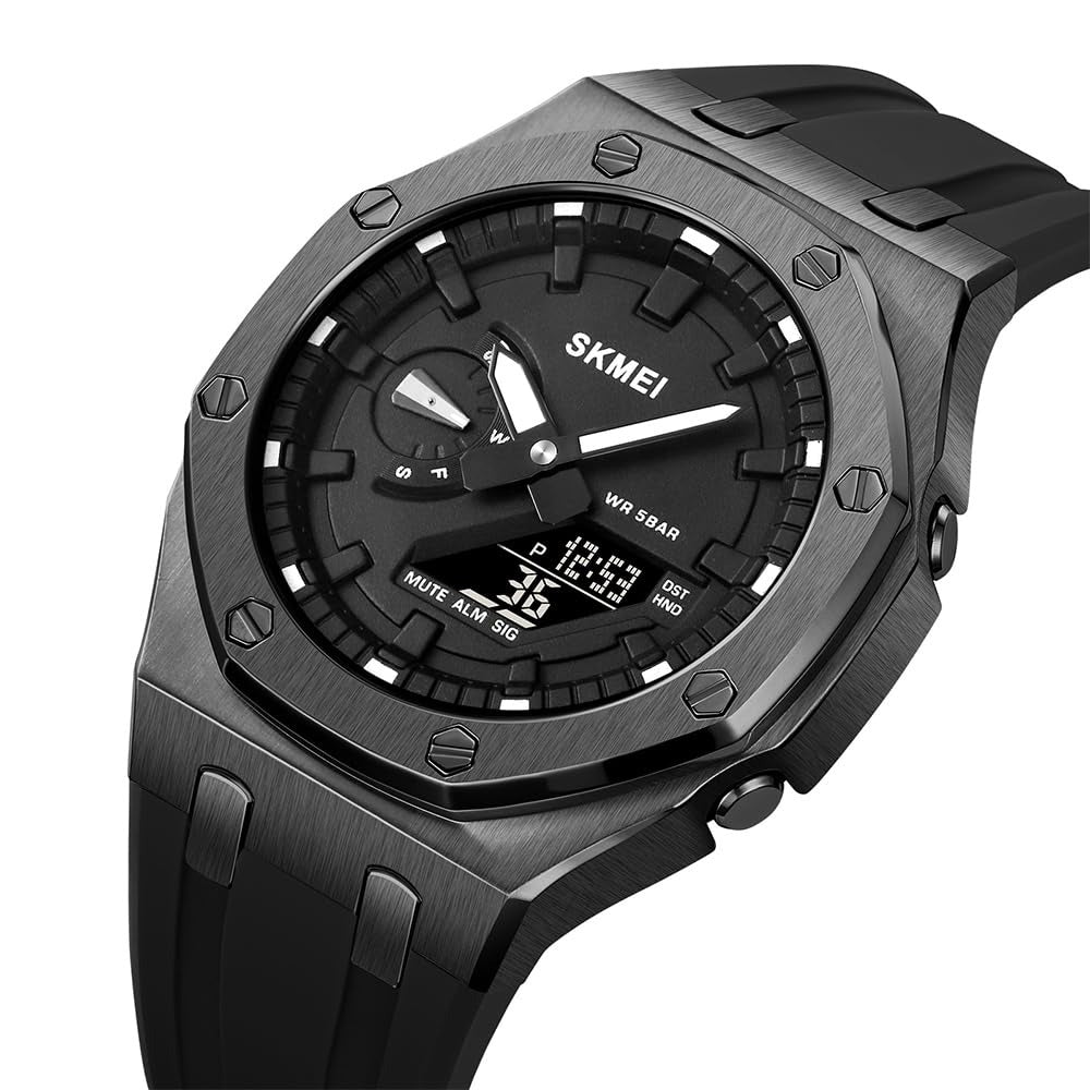 Skmei - 2243 - World time 50 Timezone - Black/Black image 1