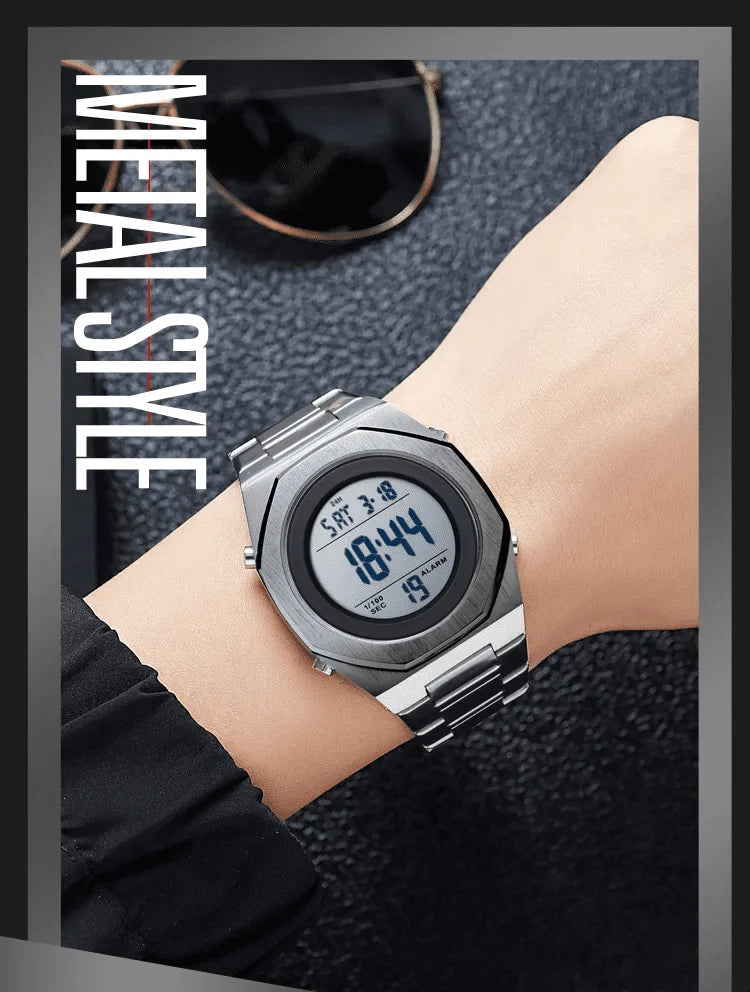 Skmei - 2066 - Digital Sports Waterproof Hand Multifunctional - Silver/White image 1