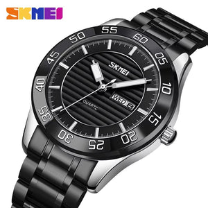 Skmei - 9293 - Premium Steel Quartz Performance Watch - silver/black-black image 1