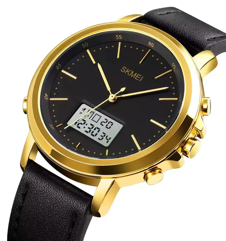 Skmei - 1652 (Strap) - Multifunctional Waterproof - Gold/White-Leather image 0