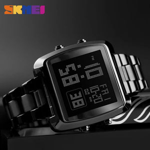Skmei - 1369 - Digital Luxury Gents Stainless Steel Watch - Black image 0