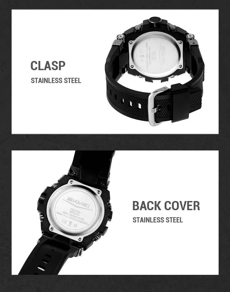 SKMEI - 2417 - High Quality Luxury Watch - Black/White image 3