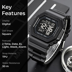 Skmei - 1988 - Street Armor Digital Watch - Black image 6
