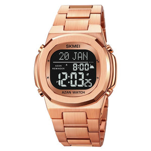 Skmei – 2036 – Qibla Azan Time Reminder Prayer Watch – RoseGold/Black image 0