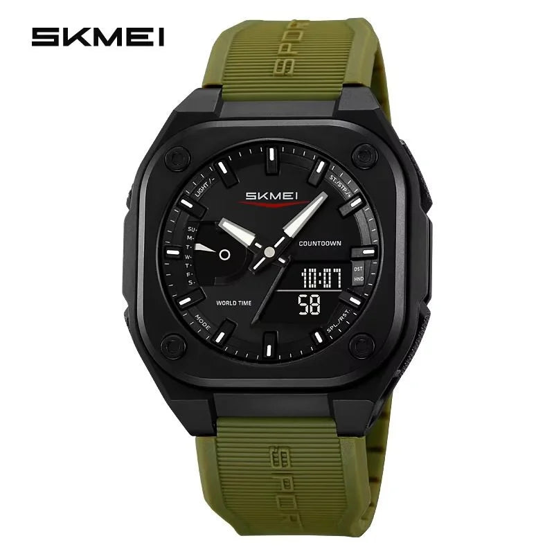 Skmei - 2328 - World Master Dual Display Watch - Army/Green image 1