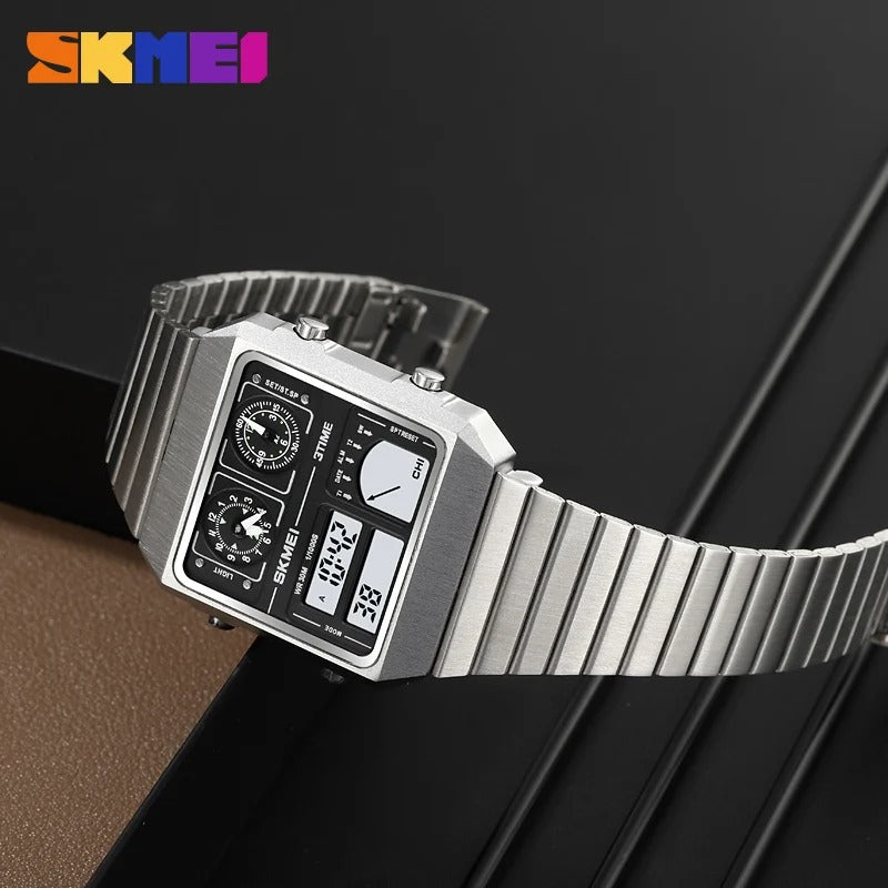 SKMEI 2198 Digital Thermometer Multifunctional Watch - Silver image 1