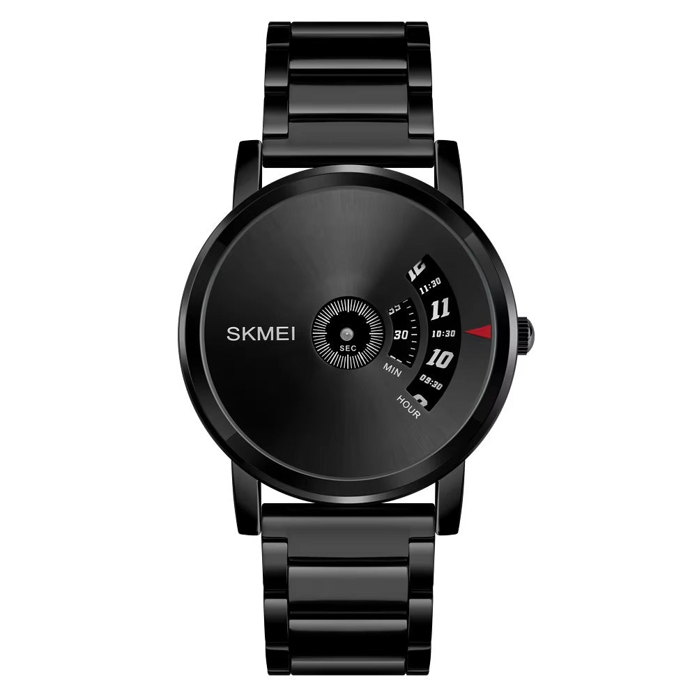 SKMEI -1260 - Waterproof Business Watch For Men - Black/Gun-Steel image 2