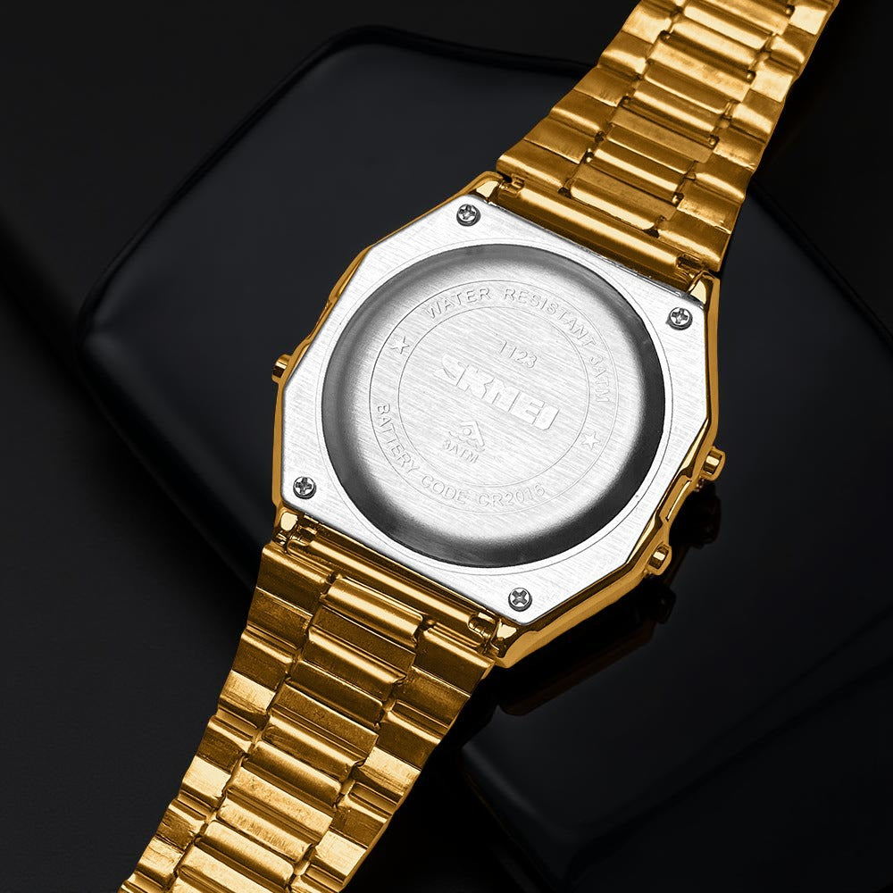 Skmei - 1123 - Digital Stainless Steel Watch - Gold image 2