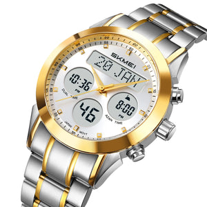 SKMEI - 2381 - Qibla Azan Time Reminder Prayer Watch - gold/silver image 0