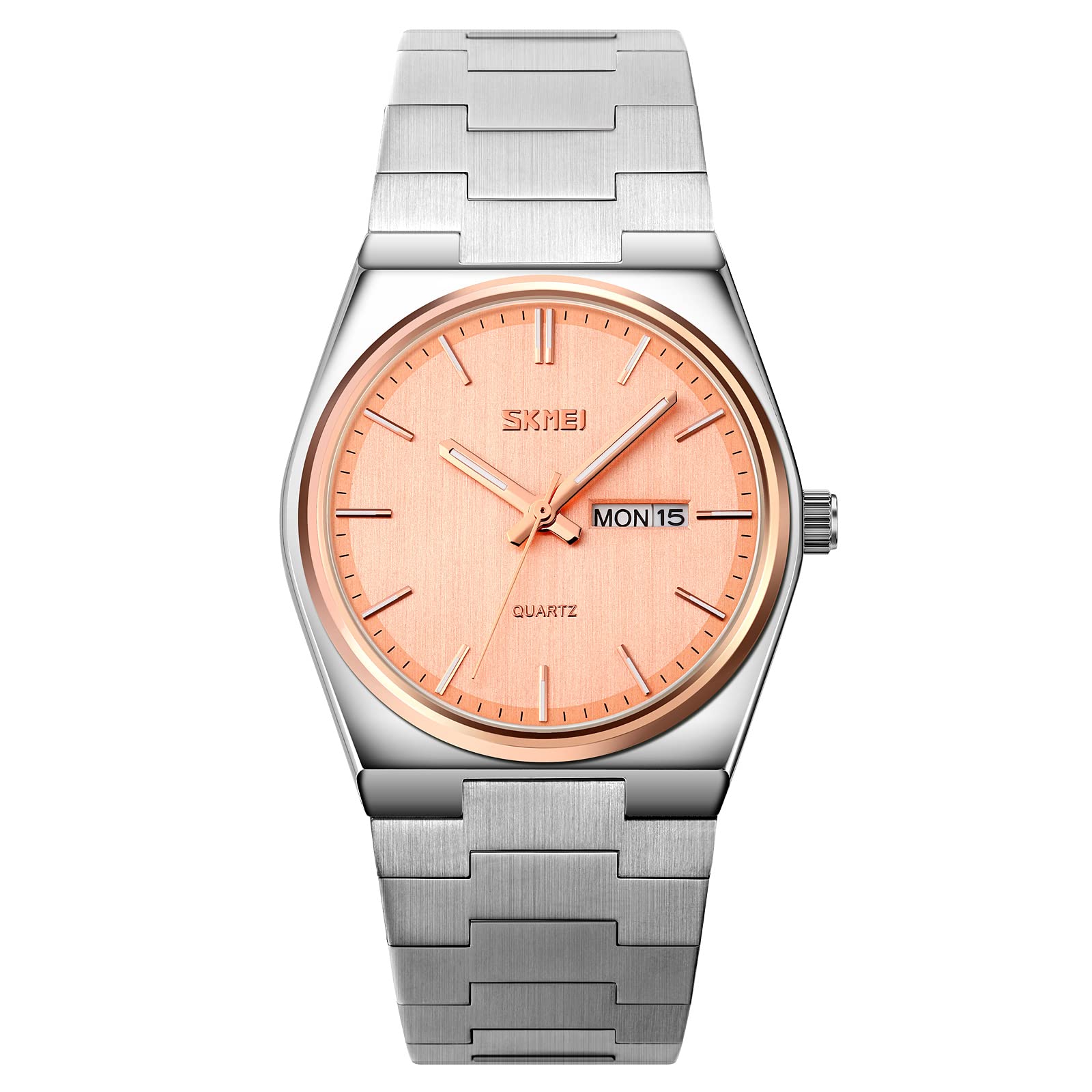 Skmei 9288 – Business Class Luxury Watch – Silver/RoseGold/Rose Gold image 0