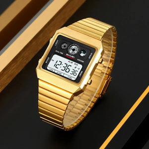 SKMEI - 2450 - Classic Retro Digital Watch - Gold image 1