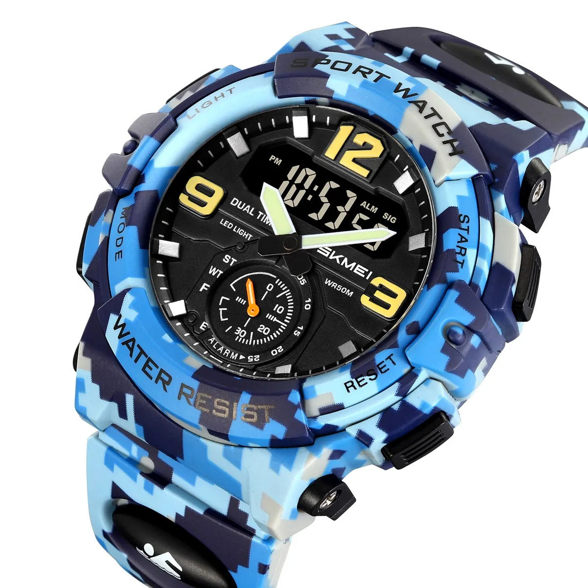 Skmei - 2341 - Power Strike Dual Display Watch - Blue Camo image 0