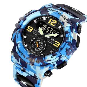 Skmei - 2341 - Power Strike Dual Display Watch - Blue Camo image 0