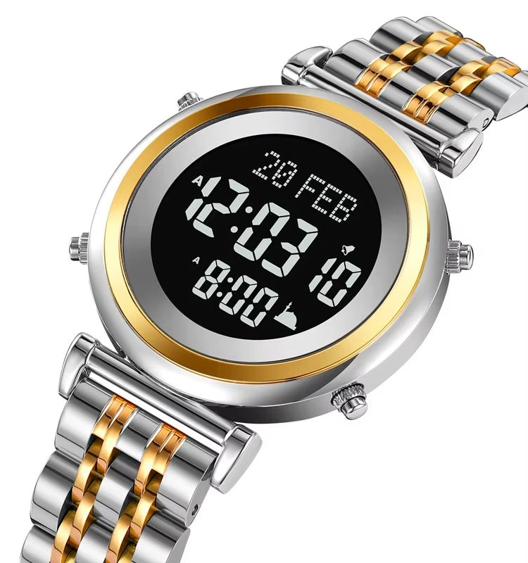 SKMEI - 2139 - Qibla Azan Time Reminder Prayer Watch - silver/gold-black image 0