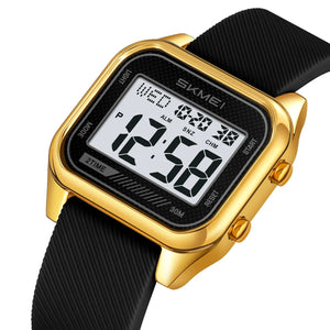 SKMEI 2496 - Digital LED Waterproof Watch - Gold/Black