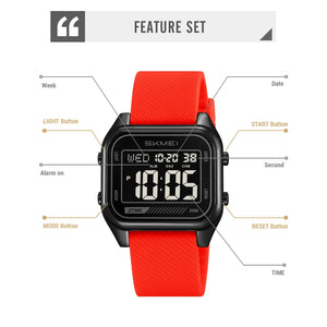 Skmei - 2496 - Digital LED Waterproof Watch - Black/Red image 3
