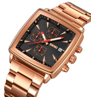 SKMEI - 9331 - Luxury Chronograph Wr30m Waterpoof Quartz - Rosegold/Black image 0