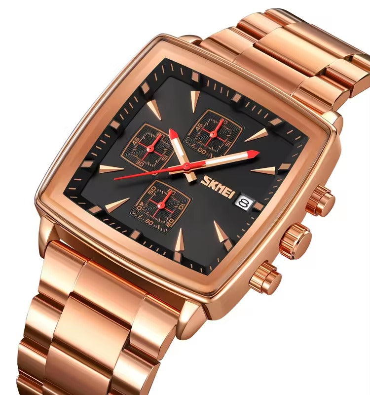 SKMEI - 9331 - Luxury Chronograph Wr30m Waterpoof Quartz - Rosegold/Black image 0